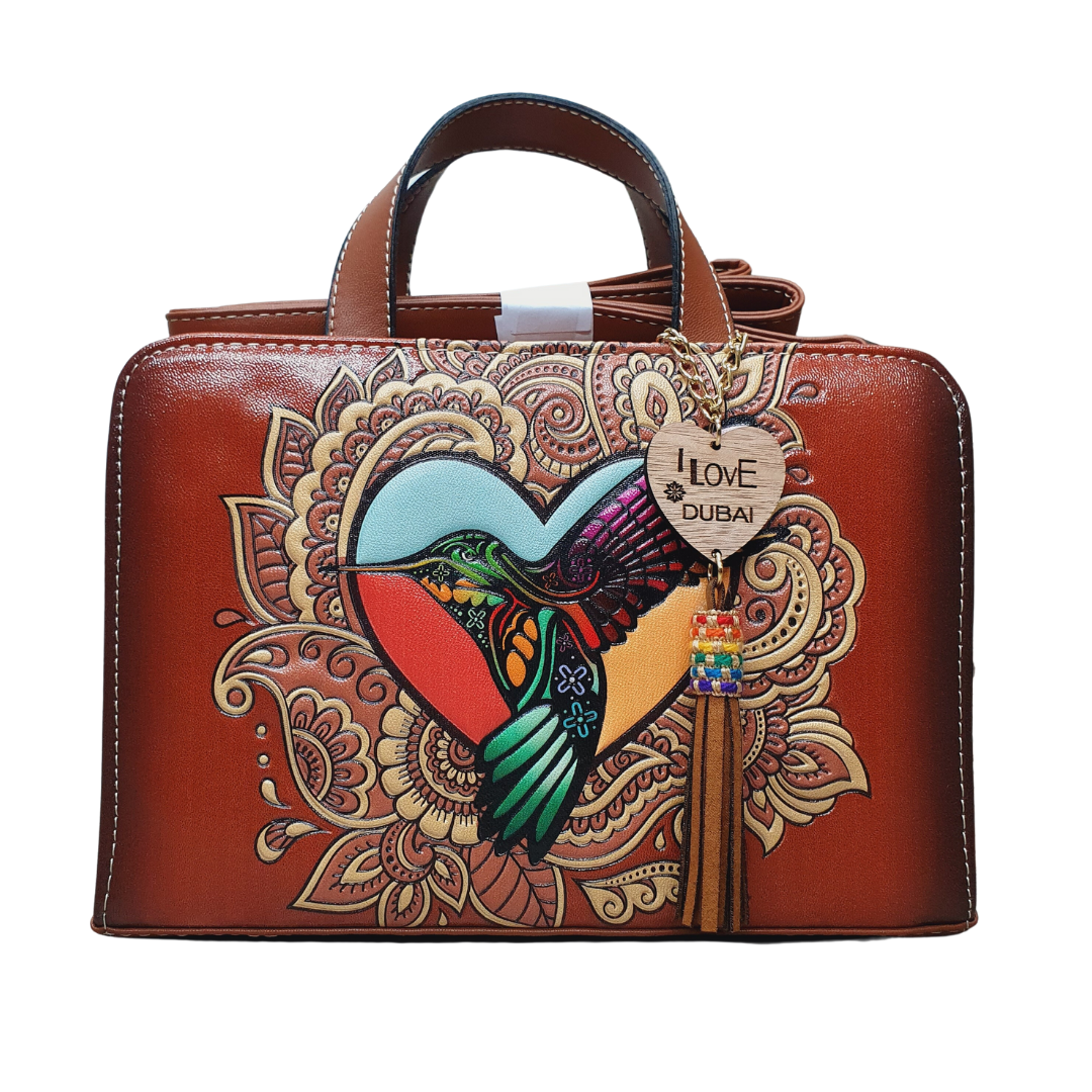 COLORFUL HUMMINGBIRD SMALL HANDBAG