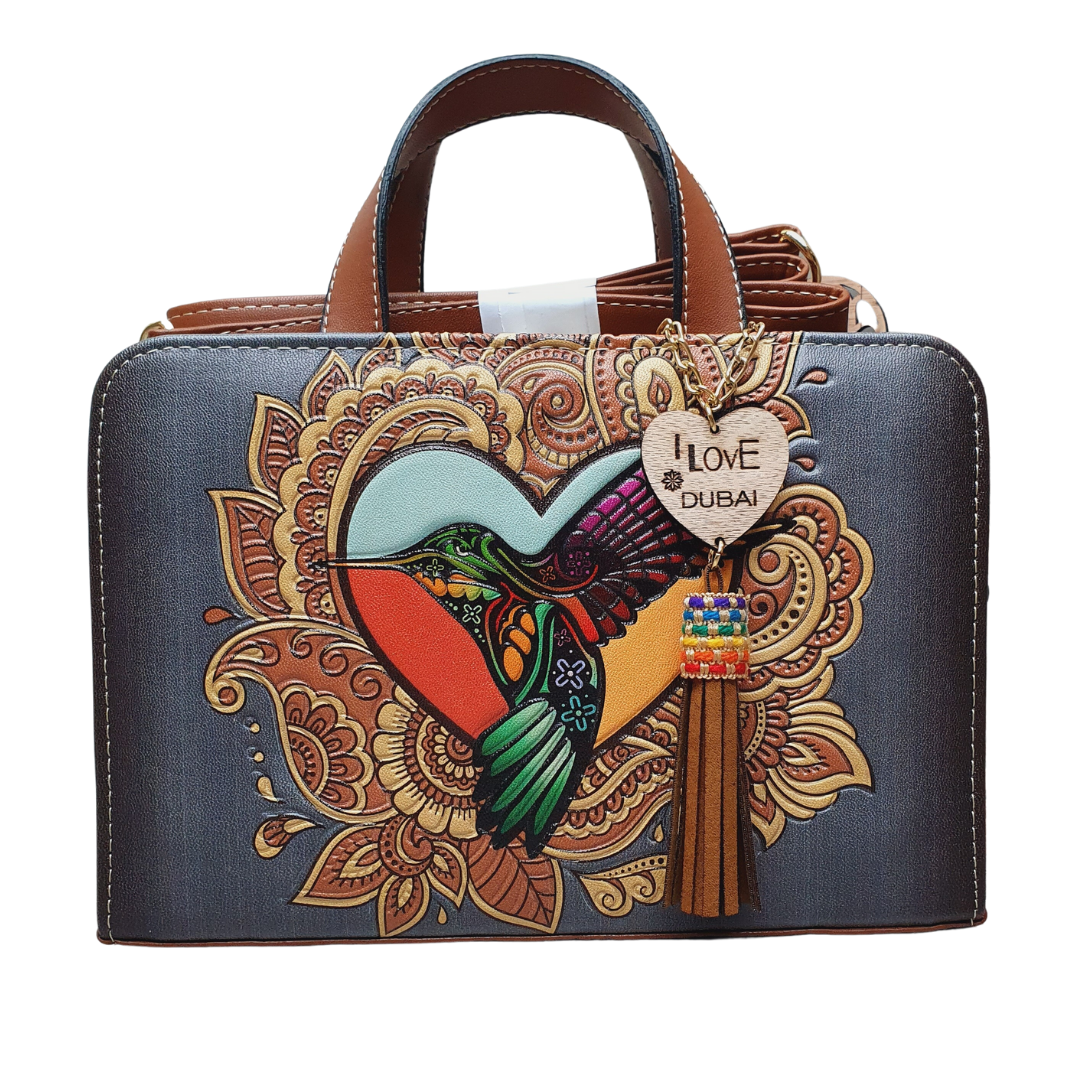 COLORFUL HUMMINGBIRD SMALL HANDBAG