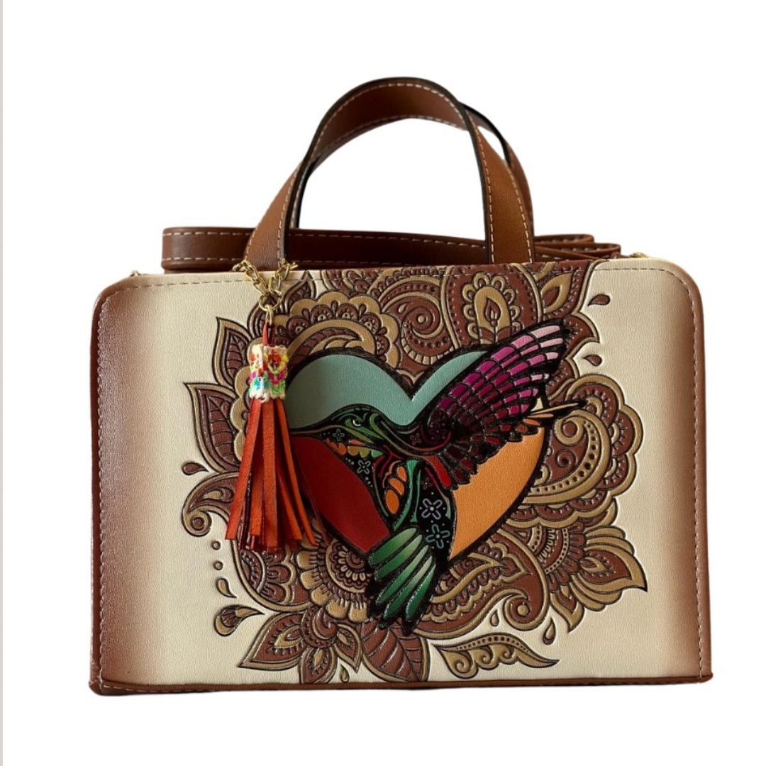 COLORFUL HUMMINGBIRD SMALL HANDBAG