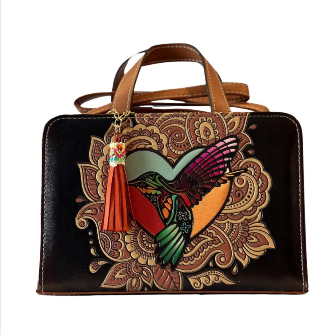 COLORFUL HUMMINGBIRD SMALL HANDBAG